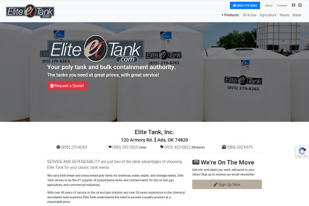 Elite Tank, Inc. screenshot